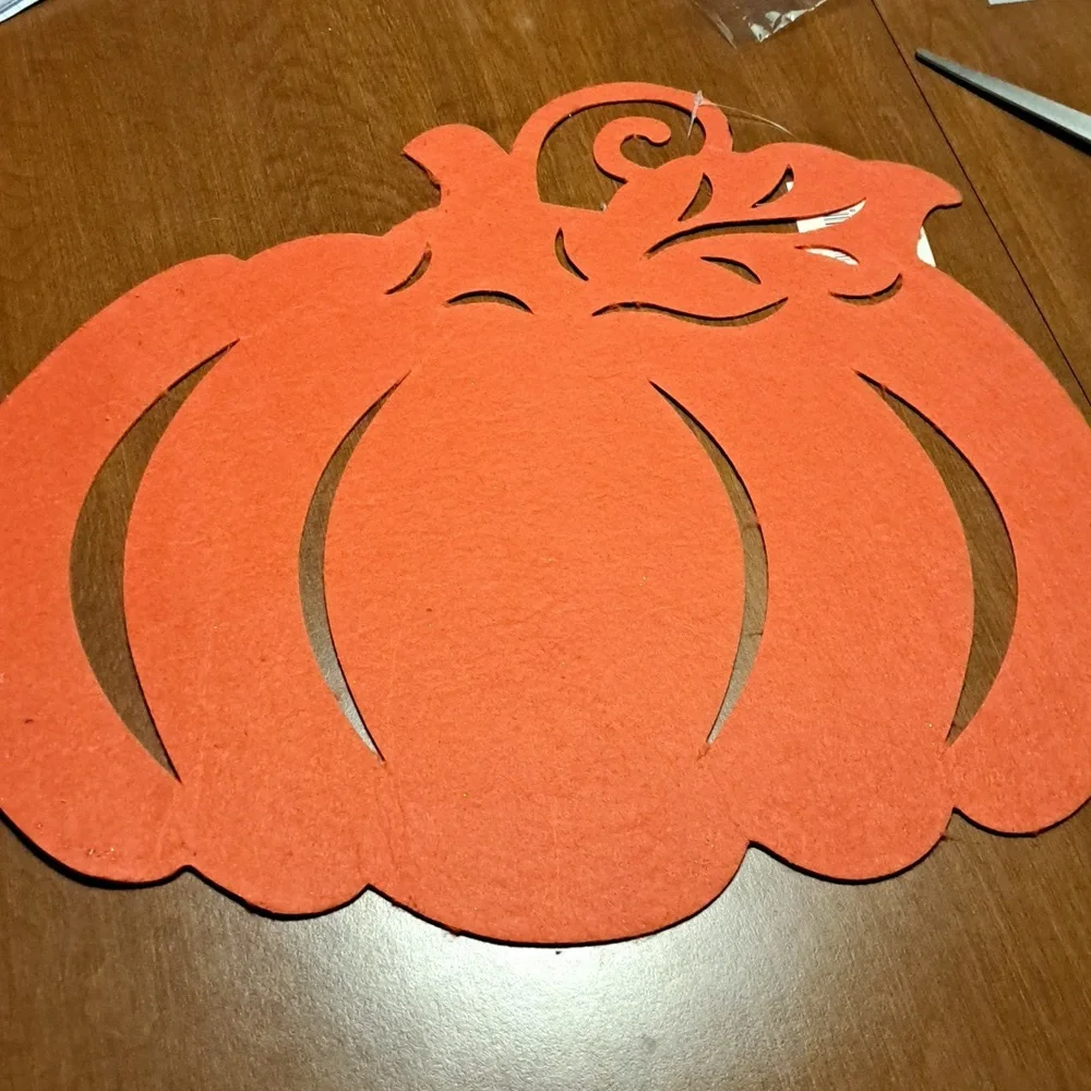 Halloween 4 Set Orange Pumpkin Placemats With Glitter